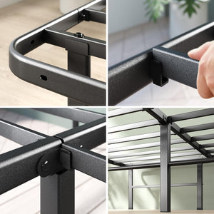 Rumi 14In Quick Assembly Smartbase Mattress Foundation, Sturdy Metal Bed Frame, No Box Spring Needed, Eco Friendly Packaging, Queen