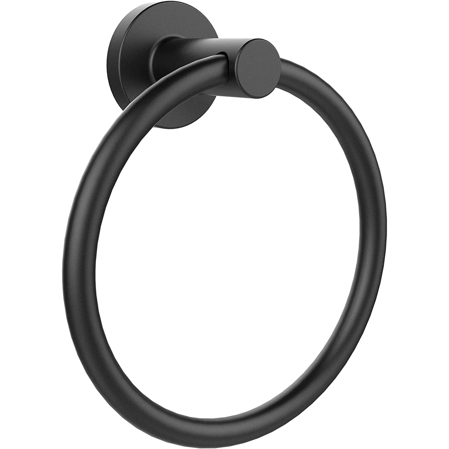 Matte Black Wall-Mounted Towel Ring – 304 Stainless Steel