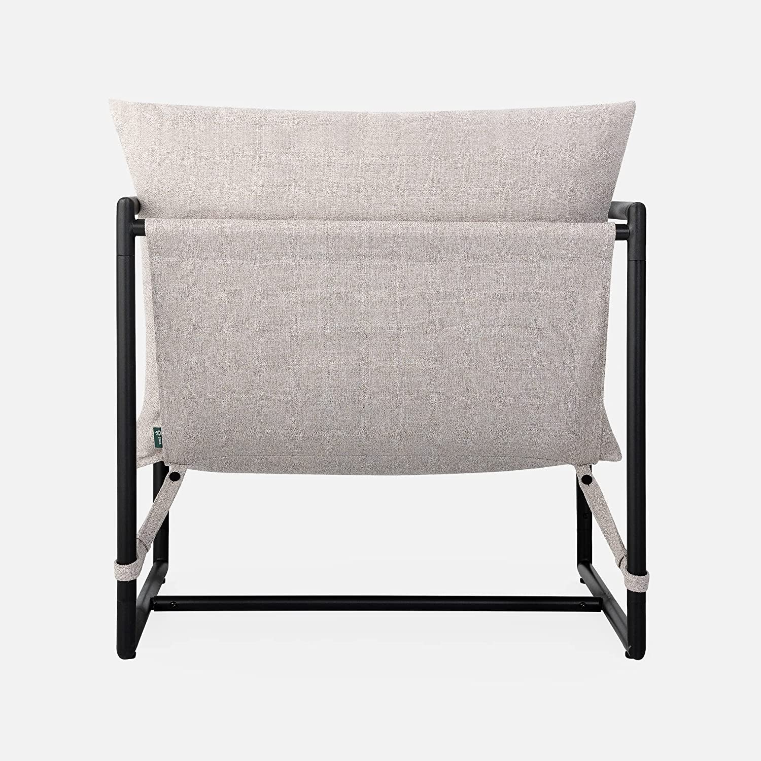 Aidan Sling Accent Chair, Metal Framed Armchair with Shredded Foam Cushioning, Oatmeal
