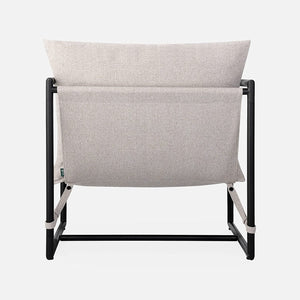 Aidan Sling Accent Chair, Metal Framed Armchair with Shredded Foam Cushioning, Oatmeal