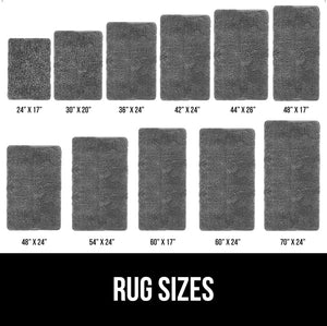 Bath Rug Mat, Thick Soft Absorbent Chenille, Quick Dry Microfiber Mats, Rubber Backing Machine Washable Shower Floor Rugs, Bathmat Runner, Bathroom Home Decor Accessories, 24X17, Grey