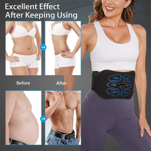 ABS Stimulator - EMS Muscle Stimulator, Ab Machine, Portable Abdominal Belt, Electronic Pulse Massager, Home Office Fitness Workout Equipment, Blue