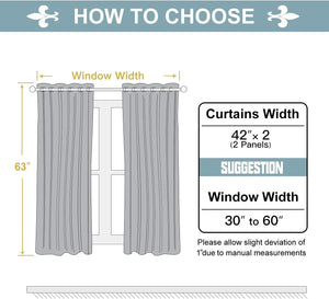 Grommet Blackout Curtains for Bedroom and Living Room - 2 Panels Set Thermal Insulated Room Darkening Curtains (Dark Grey, 42 X 63 Inch)