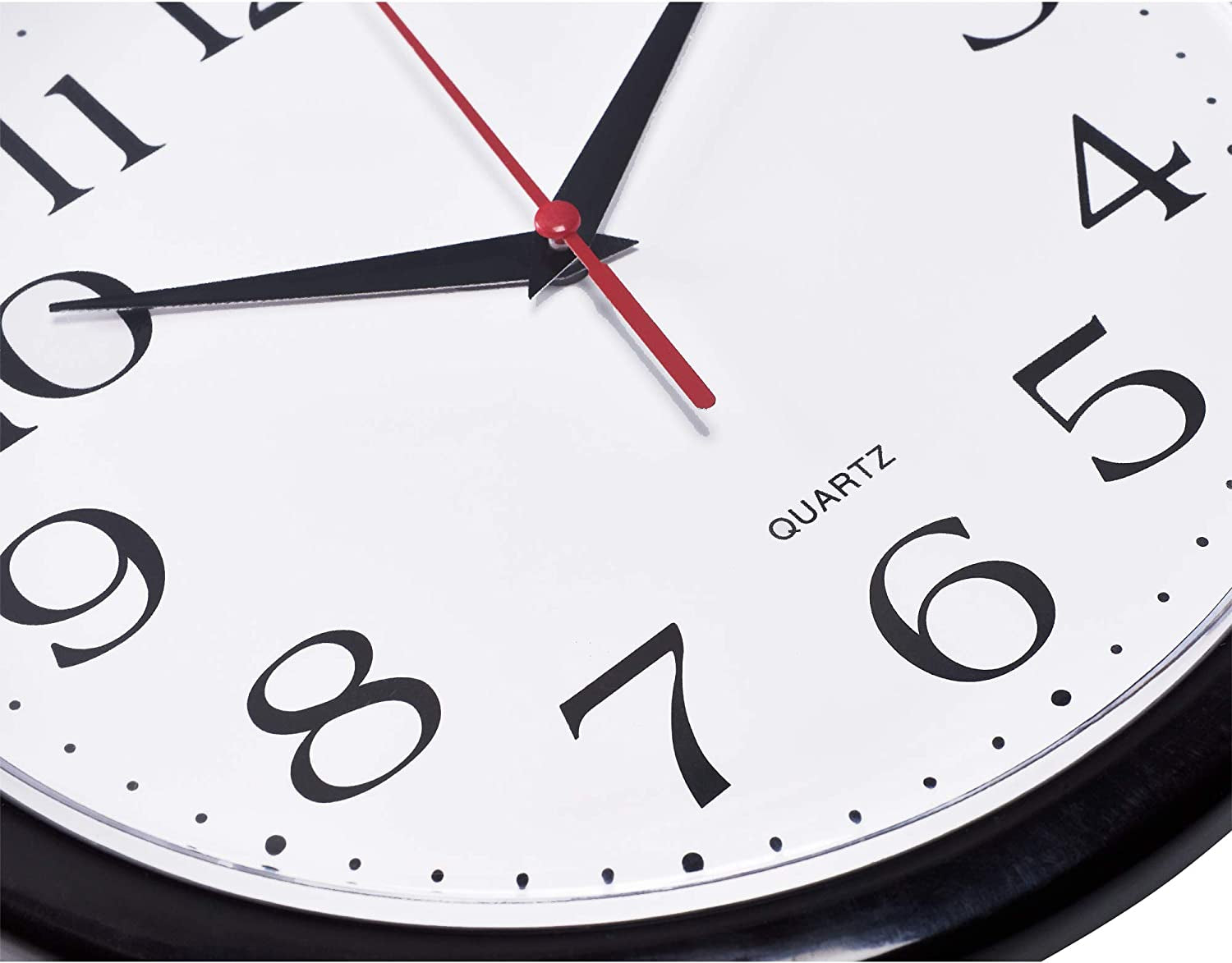 Black Wall Clock Silent Non Ticking 10 Inch Quality Quartz Battery Operated round Easy to Read Home/Office/Kitchen/Classroom/School Clock Sweep Movement