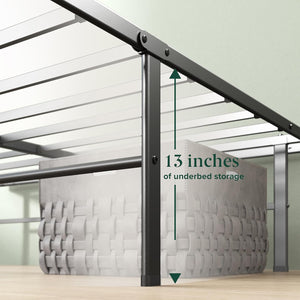 Rumi 14In Quick Assembly Smartbase Mattress Foundation, Sturdy Metal Bed Frame, No Box Spring Needed, Eco Friendly Packaging, Queen