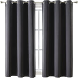 Grommet Blackout Curtains for Bedroom and Living Room - 2 Panels Set Thermal Insulated Room Darkening Curtains (Dark Grey, 42 X 63 Inch)