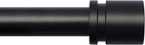 Curtain Rods for Windows 16 to 144 Inches Adjustable Length 1 Inch Diameter Window Curtain Rod with Aluminium Finials, Black